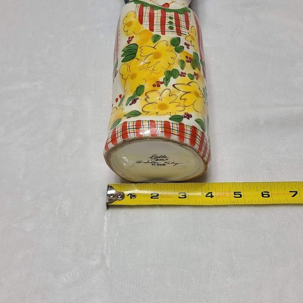 Vintage 1980s Bella Casa Daisy Susan Paley By Ganz hand Painted Ceramic Vase 11" - Picture 10 of 12